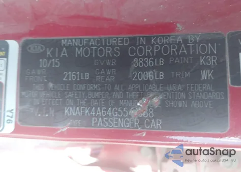 2016 Kia Forte Lx from USA, damaged, VIN KNAFK4A64G5541688